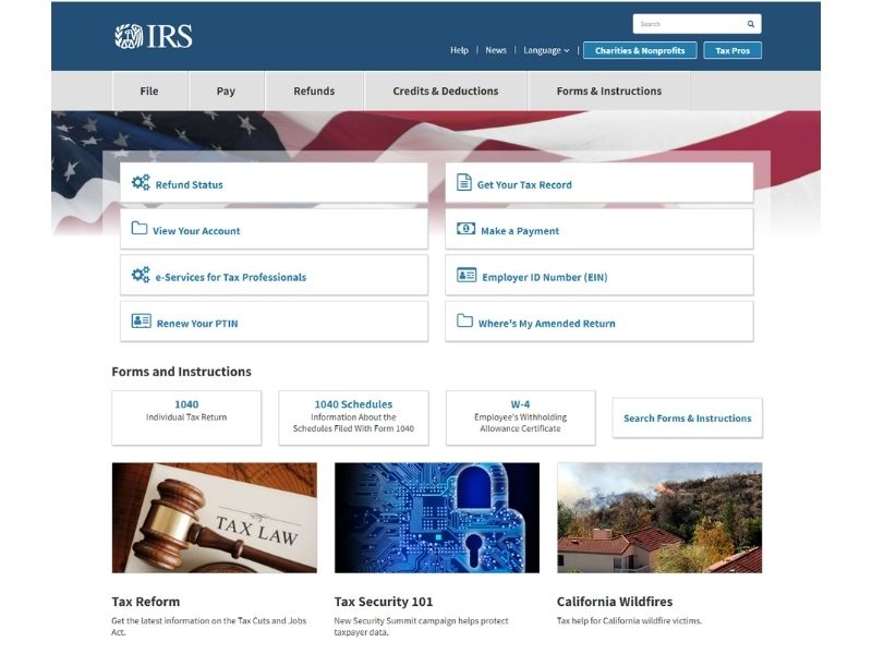 Pantallazo del sitio web del IRC del gobierno de Estados Unidos en 2008.