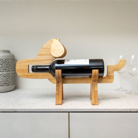 Wine bottle holder - dog shaped