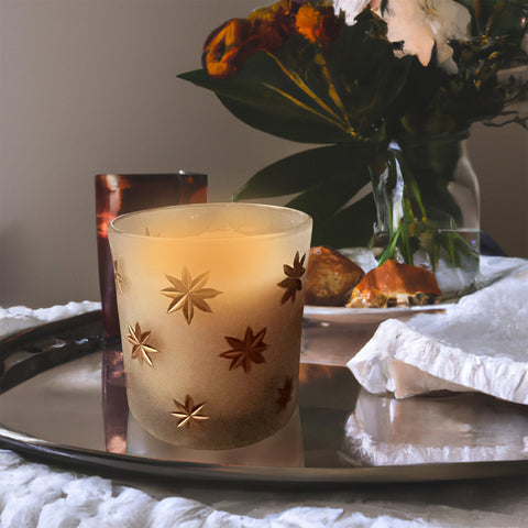Gold star scented jar candle