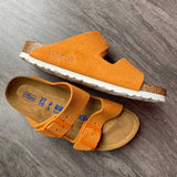 BIRKENSTOCK Arizona Russet Orange Suede Leather Soft Footbed