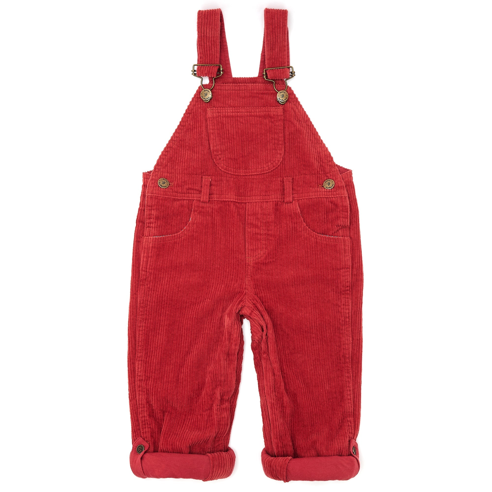 Image of Robin Red Chunky Cord Dungarees