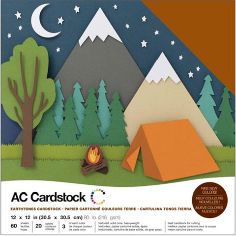 American Crafts Variety Cardstock Pack 12x12 60-pkg-pastels