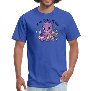 Octopus More Boba Adult Unisex Men's T-Shirt - royal blue