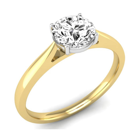 9ct Yellow Gold ring with a Solitaire Diamond set in a White Gold setting at Bramley's of Carlow