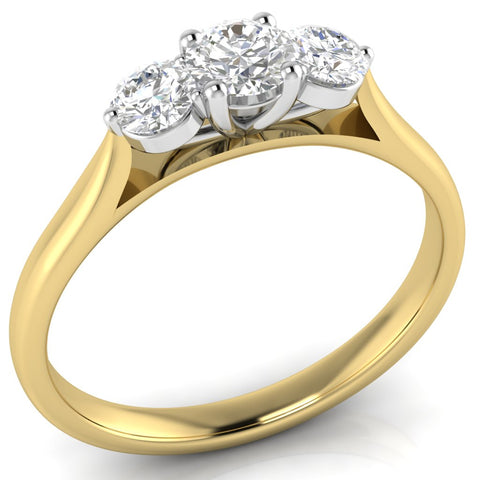 18ct Yellow Gold 3 Stone Trilogy Ring at Bramley's of Carlow