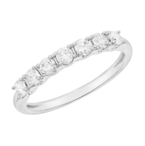 9ct White Gold 7 Round Diamonds, claw set Ring at Bramleys of Carlow