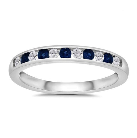 9ct White Gold Sapphire/Diamond Channel set Ring at Bramleys of Carlow