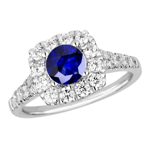 9ct White Gold Illusion set Sapphire with Diamonds Ring at Bramleys of Carlow