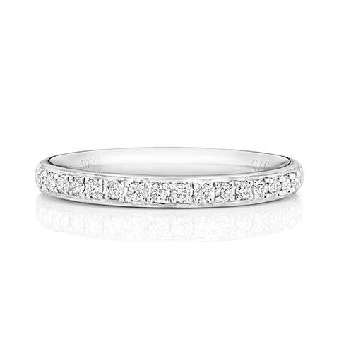 9CT White Gold Diamond Micro Claw Set Ring