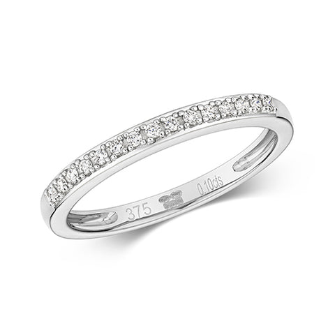 9ct White Gold Diamond Claw set Eternity Ring at Bramleys of Carlow