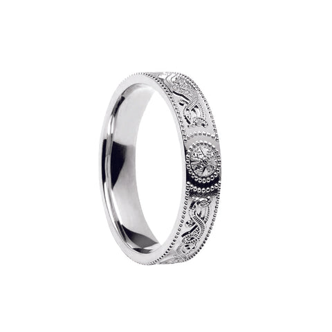 Court Shaped CW Shield Wedding Ring – Narrow at Bramleys of Carlow