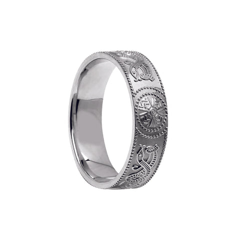 Court Shaped Celtic Warrior Shield Wedding Ring – Medium at Bramleys of Carlow
