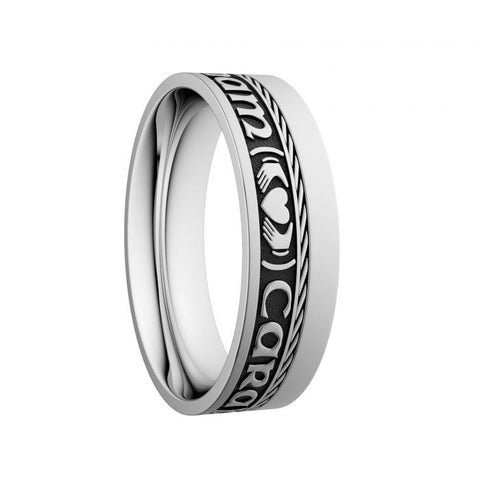 Comfort Fit Mo Anam Cara “Soul Mate” Wedding Ring with Single Rail at Bramleys of Carlow