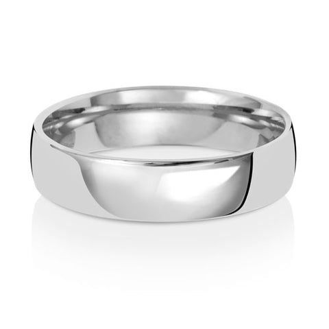 9CT White Gold Slight Court Wedding Ring.