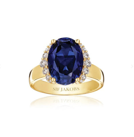 Sif Jakobs Ellisse grande blue ring at Bramleys of Carlow