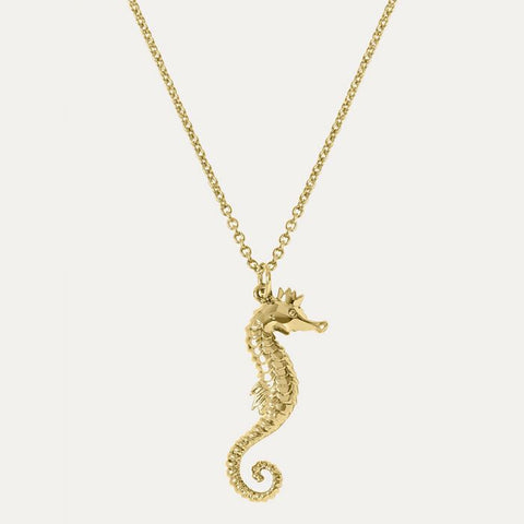 18ct gold plated seahorse necklace from our Sara Miller London Piccadilly Collection.