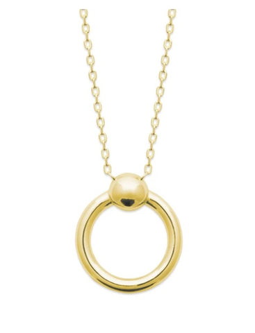 18K Yellow Gold Plated Open Circle Necklace at Bramley's Jewellers of Carlow