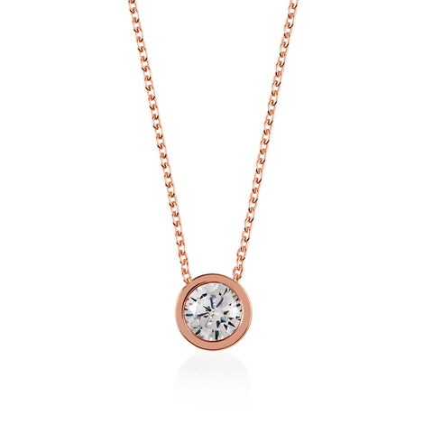 Radley Rose Gold Plated Fountain Road Ladies Logo with Stone Necklace.