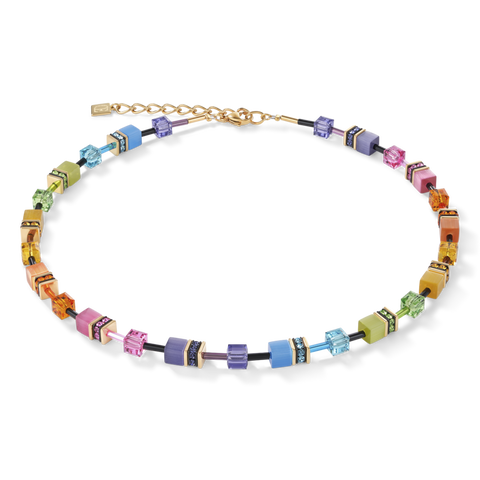 necklace multicolour rainbow gold