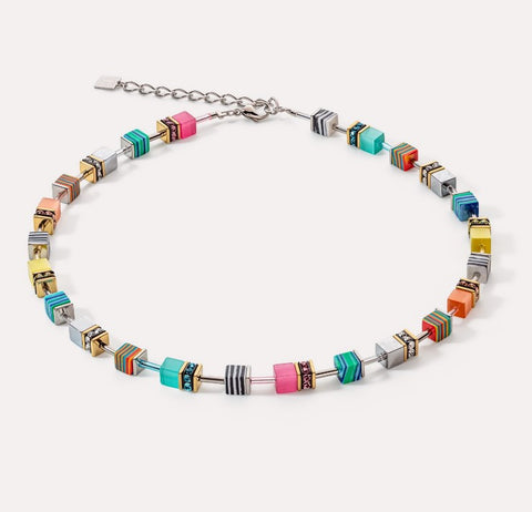 Coeur de Lion GeoCUBE® Candy necklace multicolour spring at Bramleys of Carlow