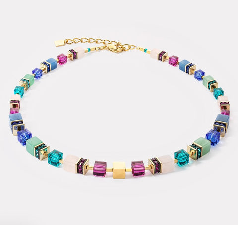 Coeur de lion necklace GeoCUBE® Precious Statement necklace gold-multicolour at Bramleys of Carlow