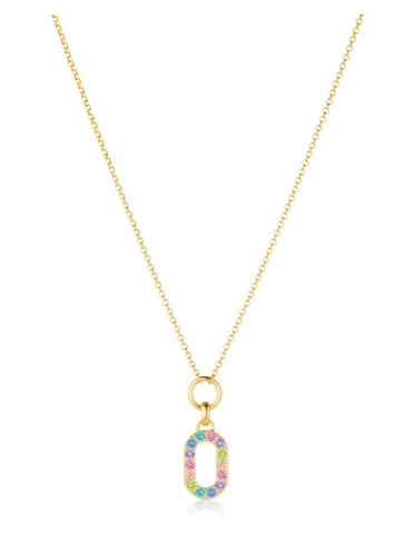 Sif Jakobs NECKLACE CAPIZZI PICCOLO - 18K GOLD PLATED, WITH MULTICOLOURED ZIRCONIA at Bramleys of Carlow