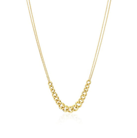 Sif Jakobs Chain Oria 18K Gold Plated wave link chain at Bramleys of Carlow