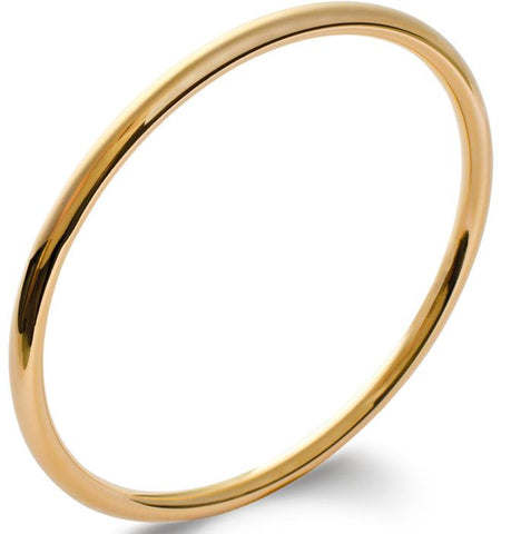 This solid round cut heavy slave bangle is a must for any jewellery collection because it's so easy to accessorise with whatever you are wearing.  The 'Fashion Slave' 18k gold plated bangle is great for a self purchase or gift and can be layered up with other bangles for a stacking affect