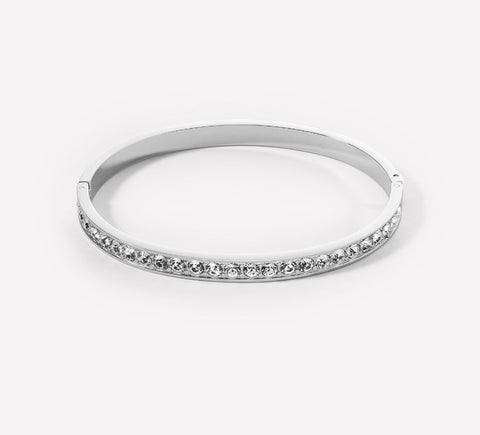 Coeur de Lion Bangle stainless steel & crystals silver crystal 17cm at Bramleys of Carlow