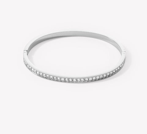 Coeur De Lion Stainless Steel Crystal set slim bangle at Bramleys of Carlow