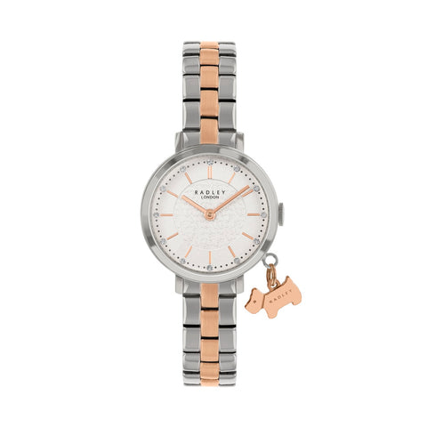 Radley Stainless Steel and Rose Gold 2Tone 26mm case Watch plus charm.