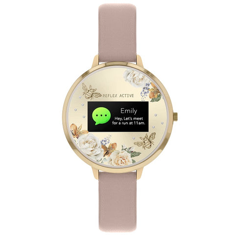 Reflex Active Series 3 Smart Watch with Flower & Bees Colour Screen, Crown Navigation and Grey Strap