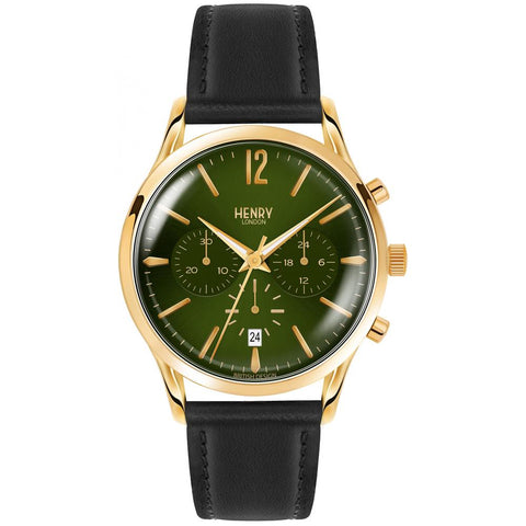 HENRY LONDON’S CHISWICK 41MM LEATHER STRAP WRISTWATCH