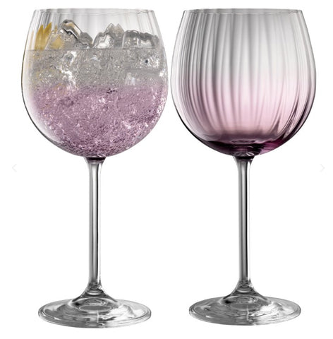 Galway Crystal ERNE GIN AND TONIC GLASS PAIR AMETHYST at Bramleys of Carlow
