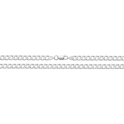 Sterling Silver Flat Open Curb 22" Chain.