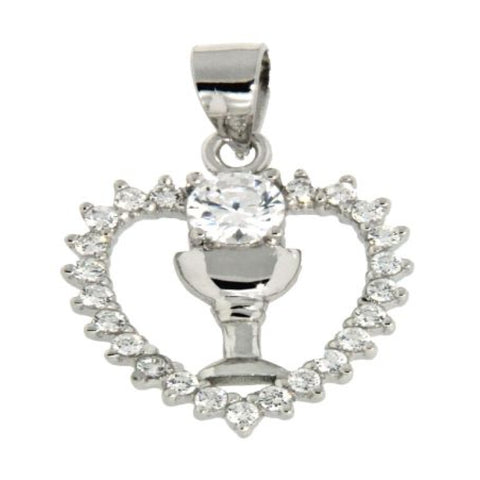 Cubic Zirconia Set Open Heart With Chalice at Bramley's of Carlow