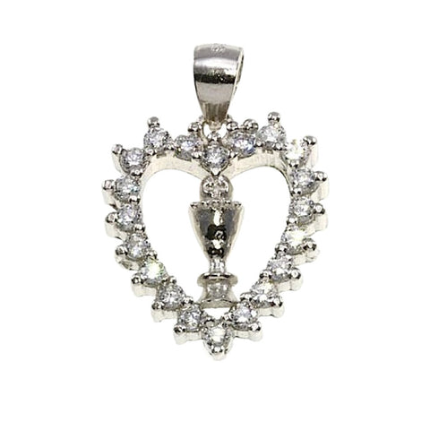 Cubic Zirconia Set Open Heart With Chalice at Bramleys of Carlow
