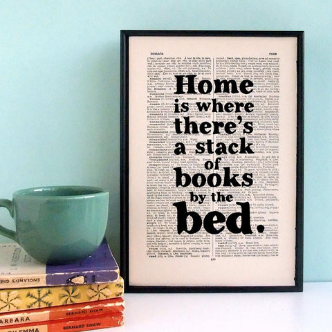 home is where books bed print
