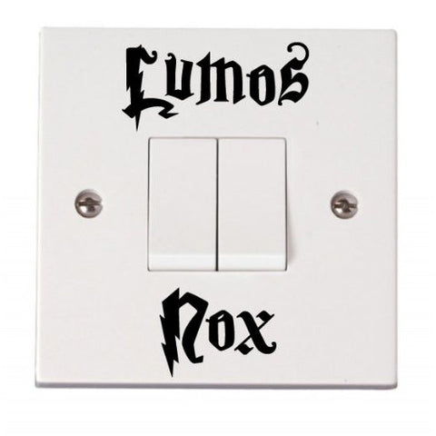 Vinyl Sticker - Lumos / Nox - On / Off Lightswitch Decal - Harry Potter