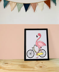 Poster flamingo op plank kinderkamer