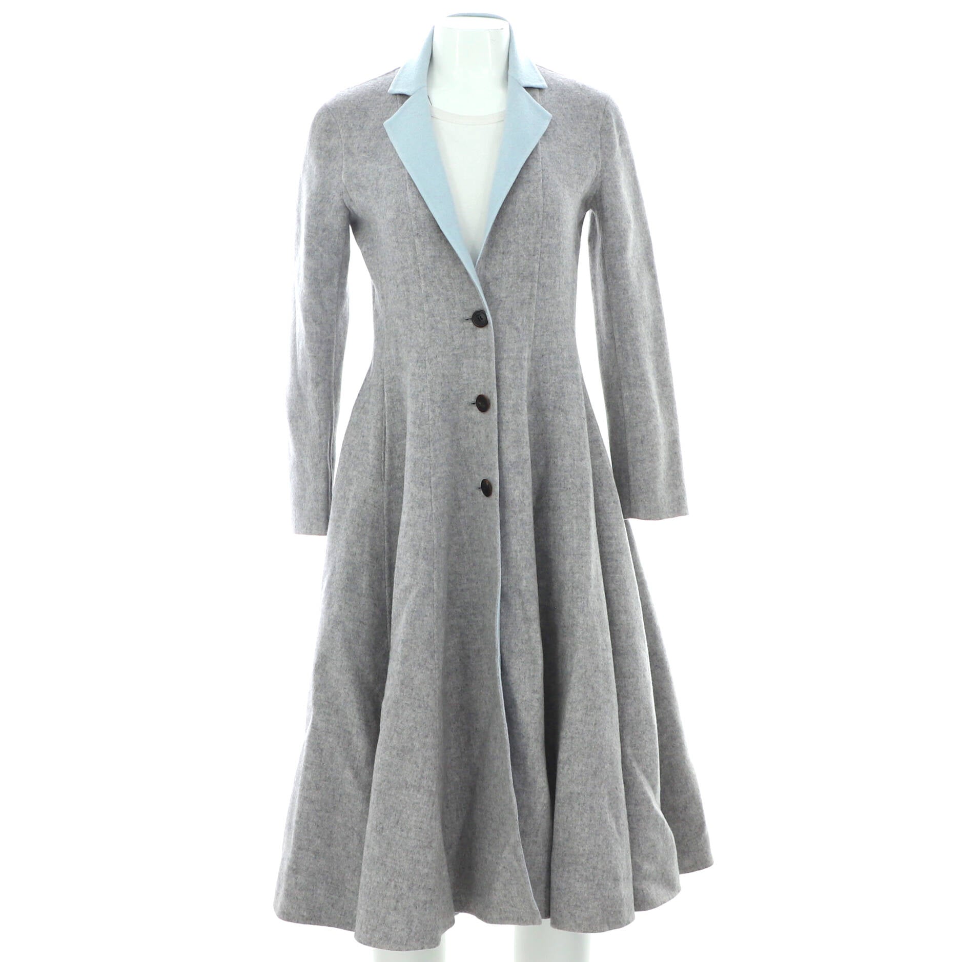 Women's Single Breasted Collared Coat Cashmere Blend