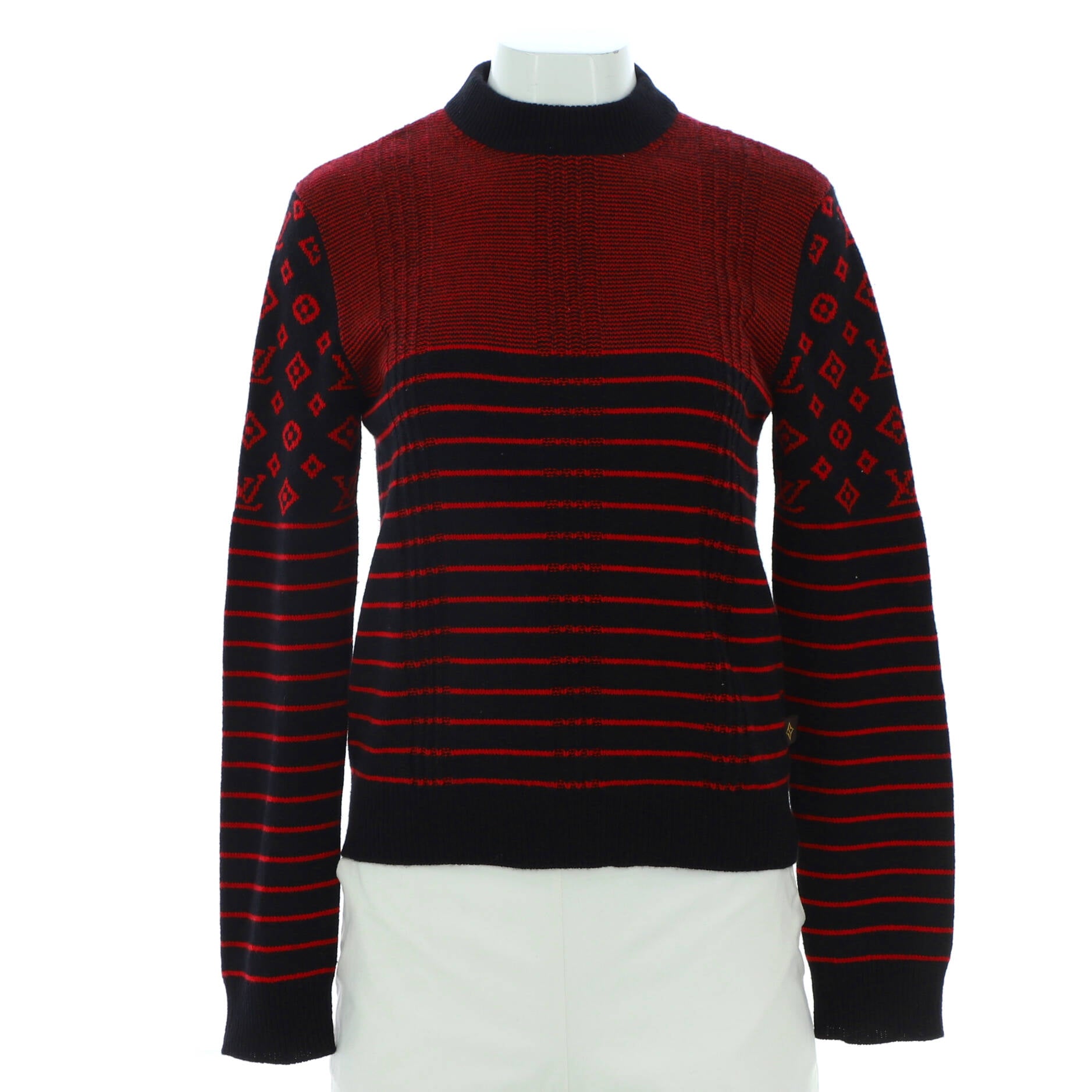 Women's Contrasting Monogram Crewneck Sweater Cashmere Blend