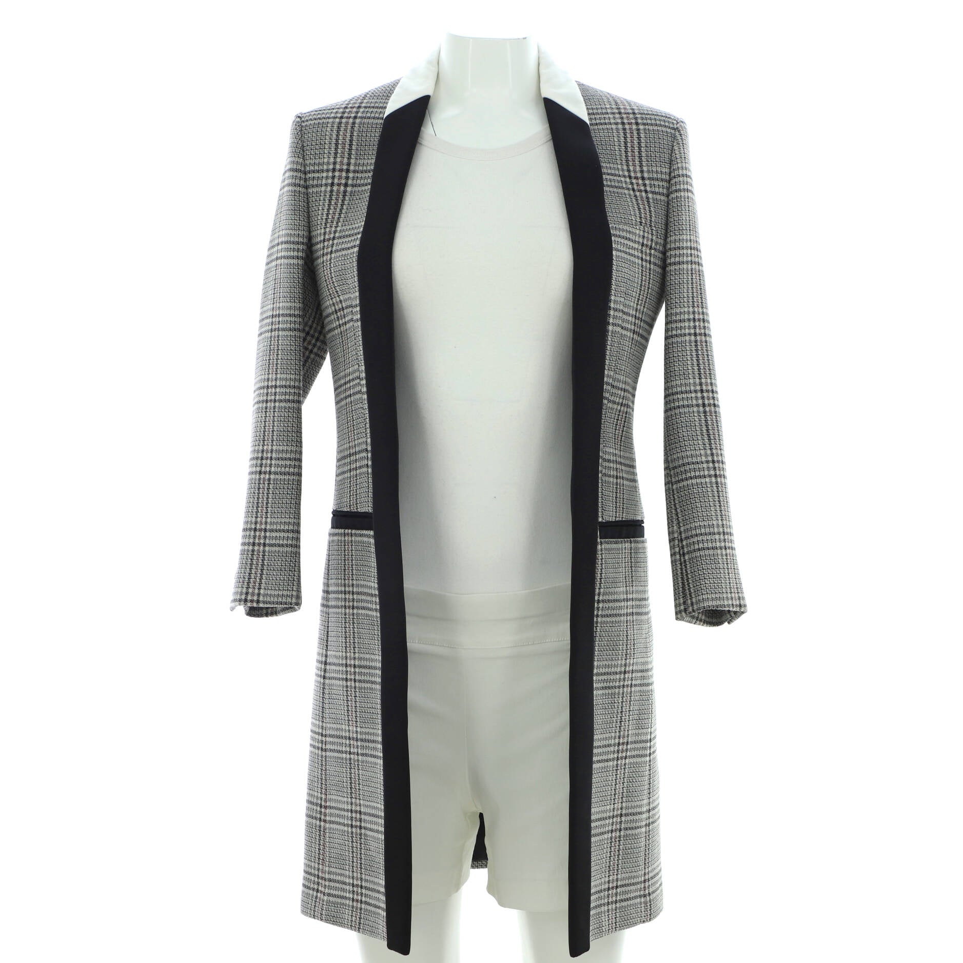 Women's Houndstooth Open Front Coat Wool