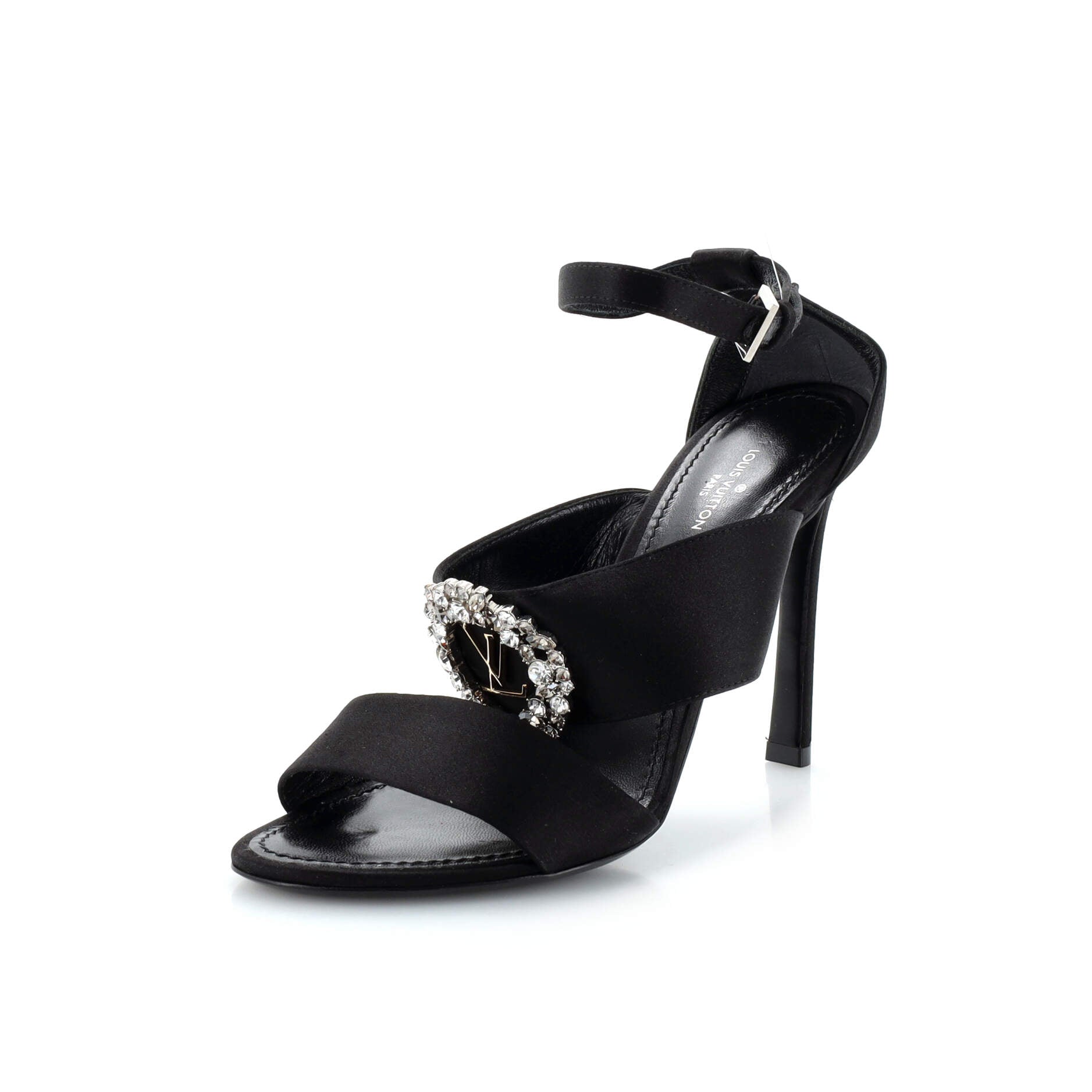 Women's Madeleine Open Toe Pumps Satin with Crystals