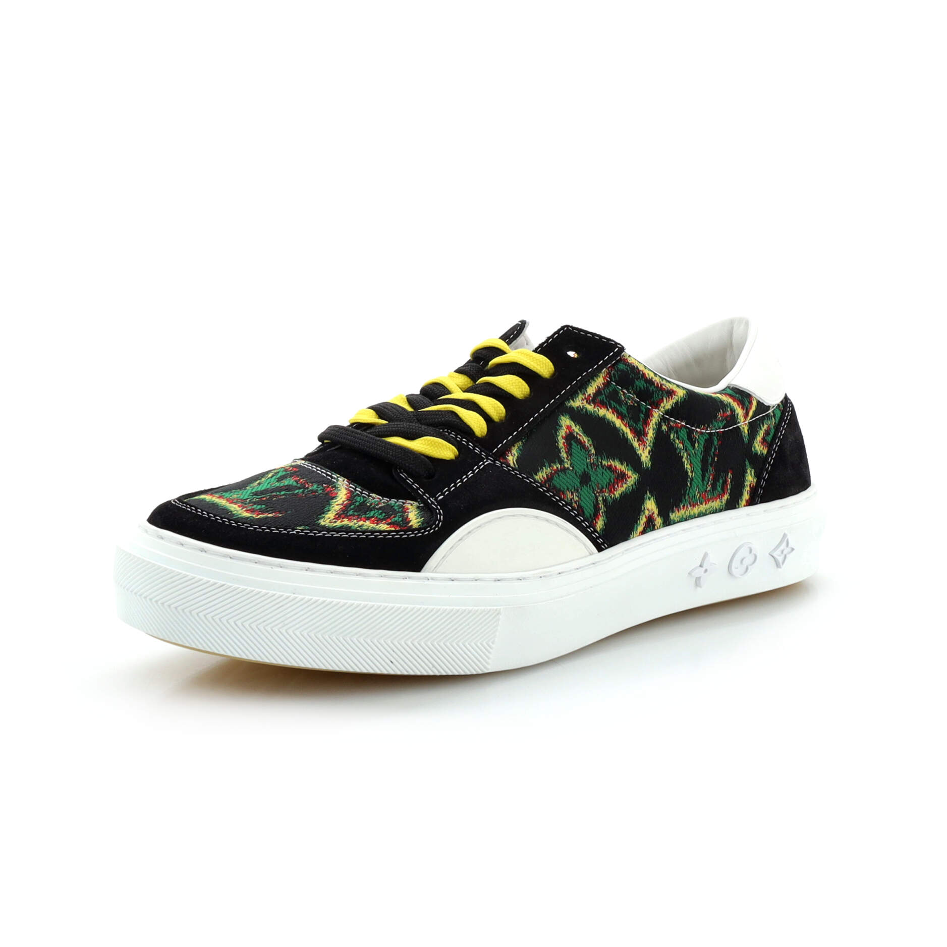Women's LV Ollie Sneakers Jamaican Monogram Printed Canvas with Suede