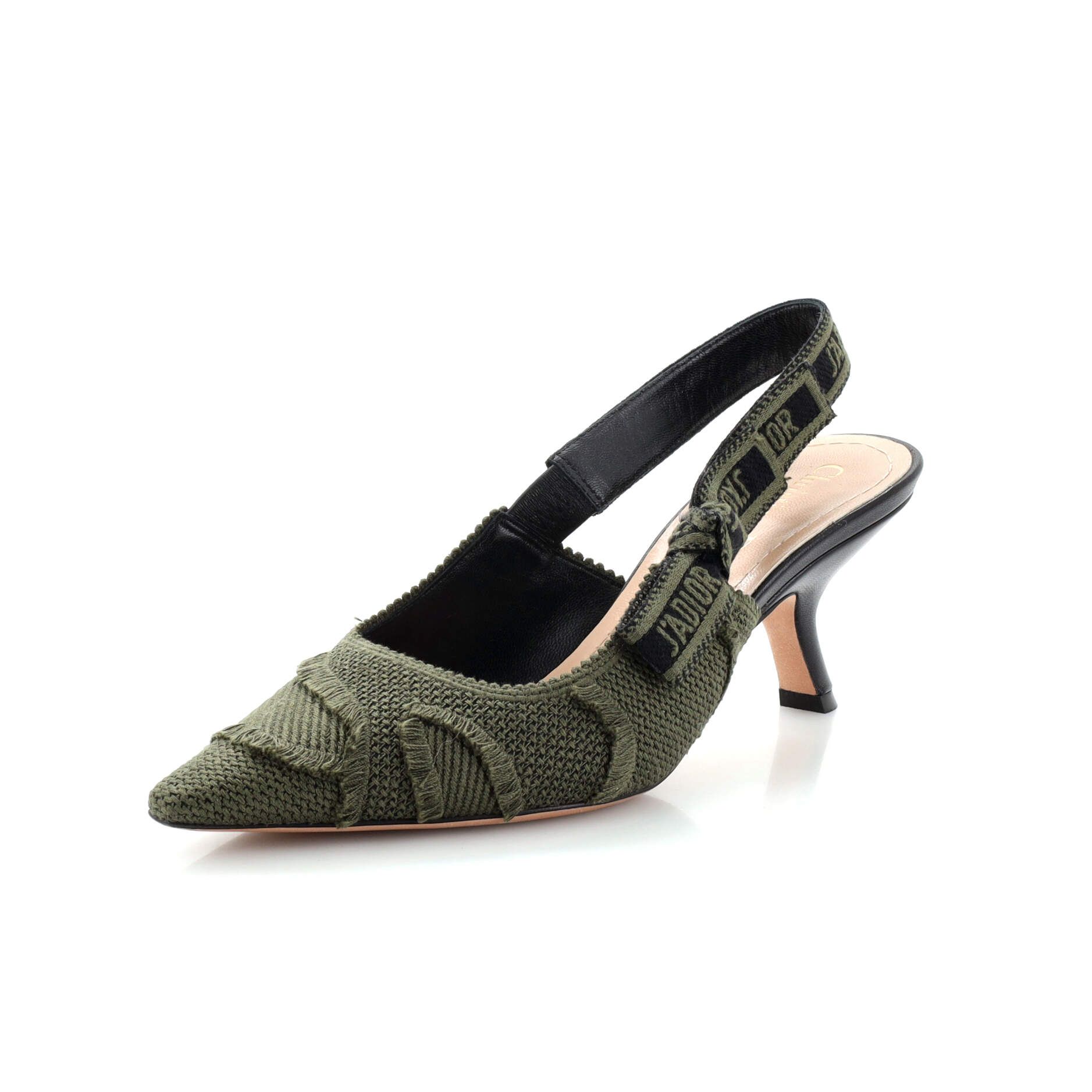 Women's J'Adior Slingback Pumps Camouflage Embroidered Canvas 65