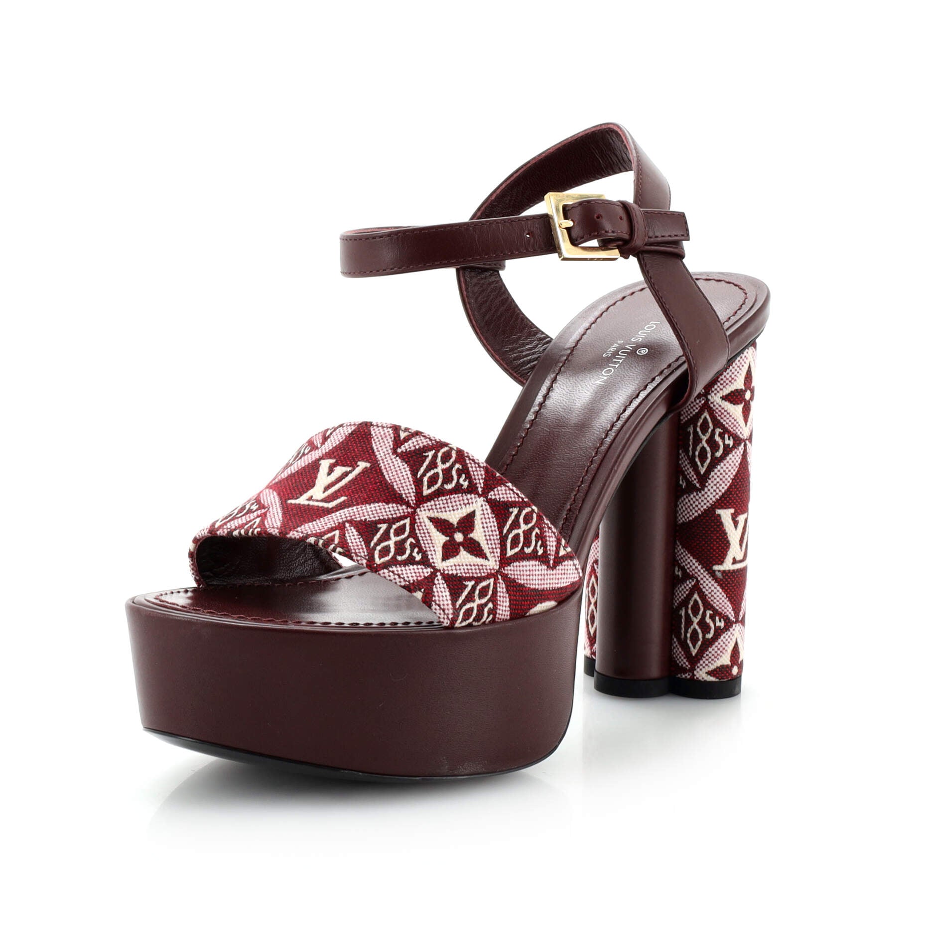 Women's Podium Platform Heeled Sandals Limited Edition Since 1854 Monogram Jacquard