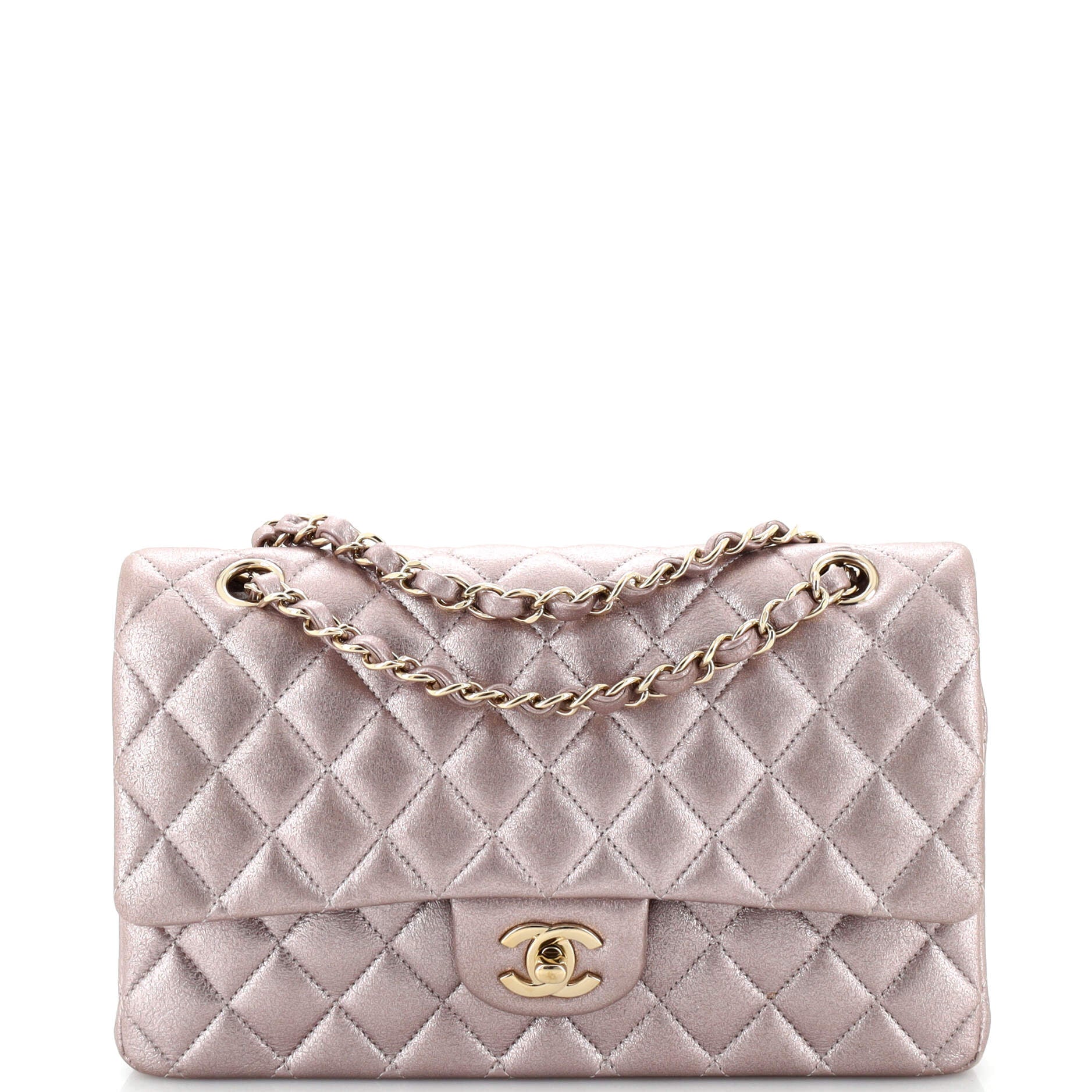 Classic Double Flap Bag Quilted Metallic Calfskin Medium