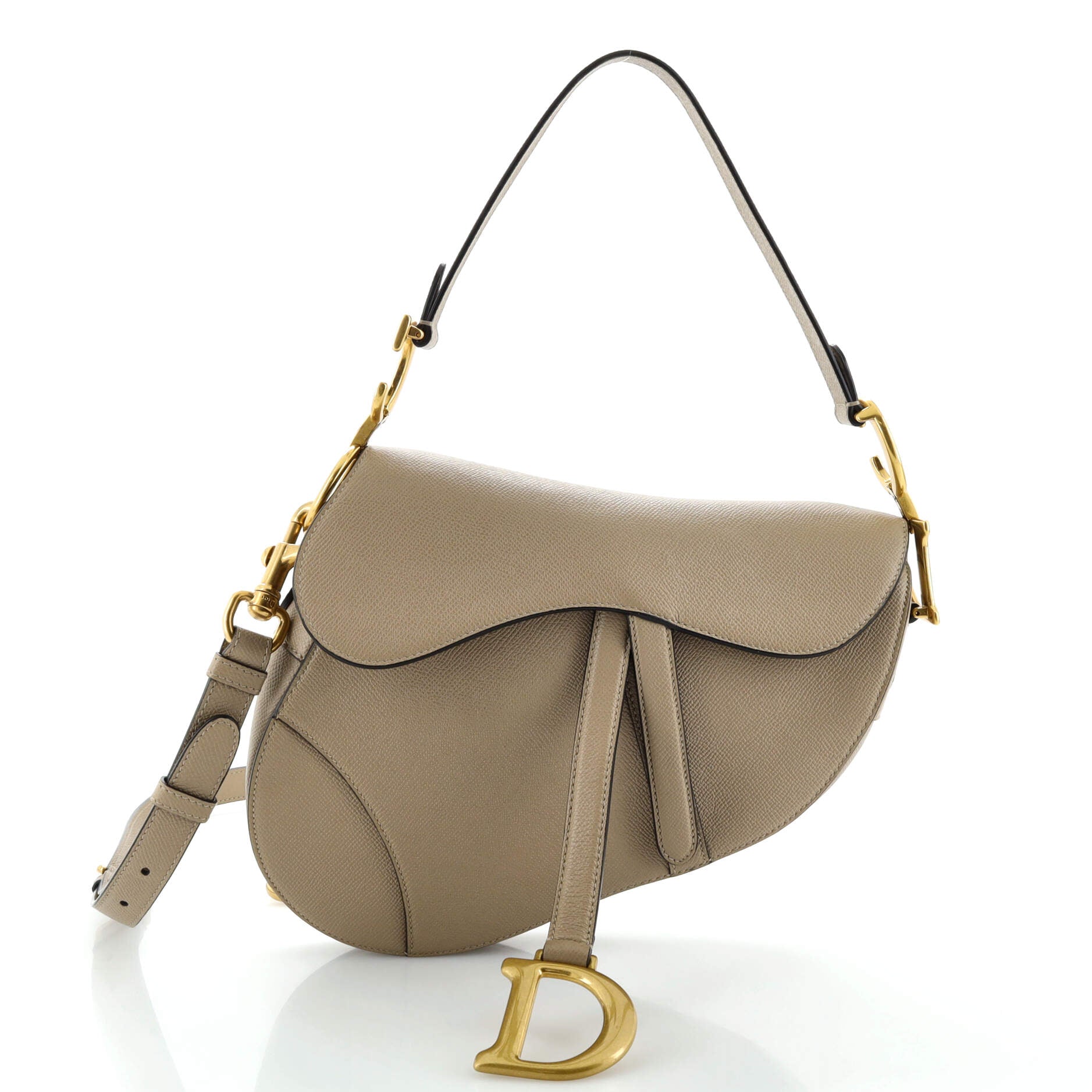 Saddle Handbag with Strap Leather Medium