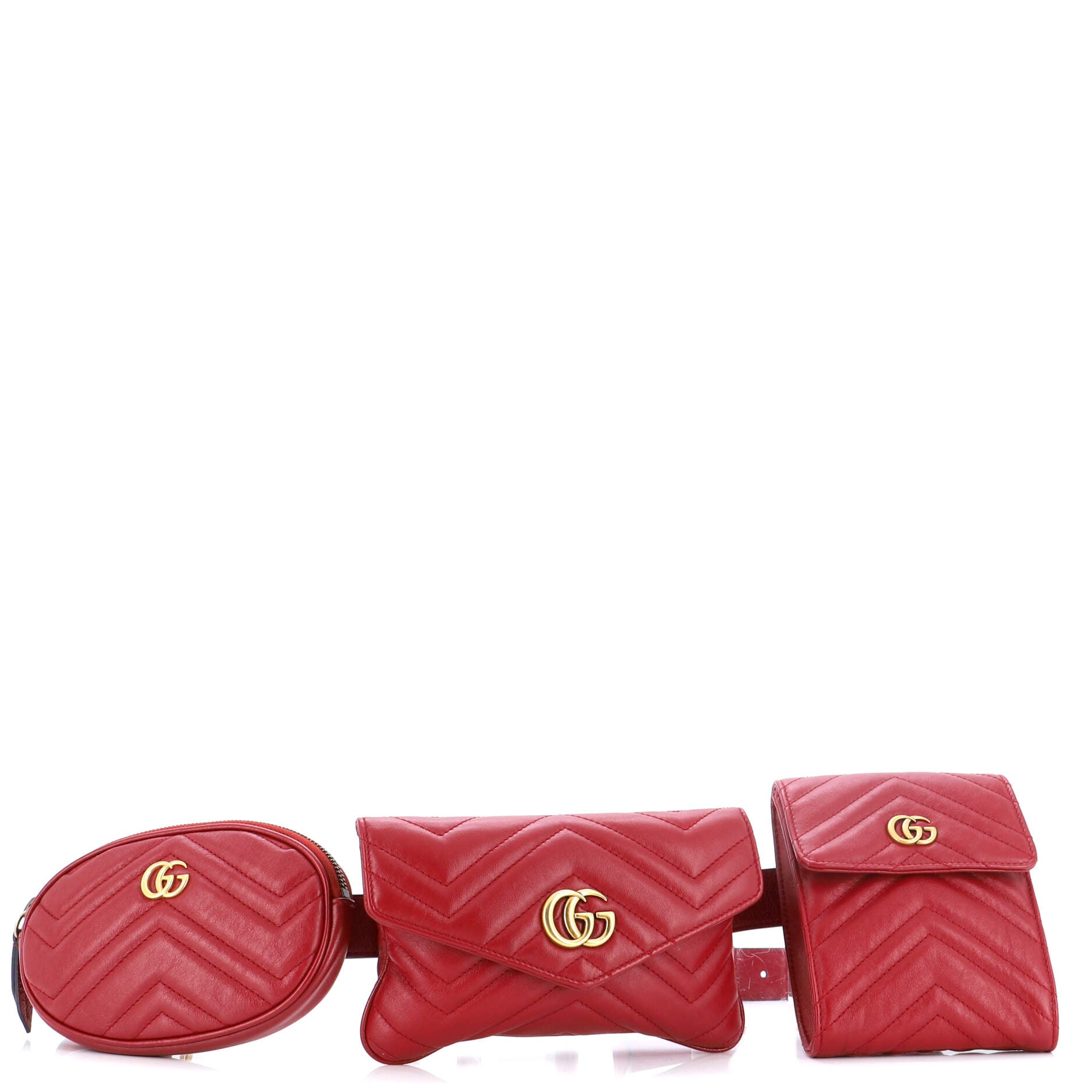 GG Marmont Multi Pocket Belt Bag Matelasse Leather